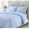 imageTribeca Living Cotton Queen Duvet Cover Set 750 Thread Count 3 Piece Set Includes Plain Oversized Queen Duvet Cover ampamp Two Sham Pillowcases WhiteSky Blue