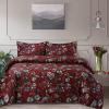 imageTribeca Living Velvet Floral Printed Queen Duvet Cover Set Soft Touch Oversized Luxury Three Piece Set Includes One Duvet Cover and Sham Pillowcases Amara IndigoAmara Garnet