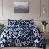 imageTribeca Living Velvet Floral Printed Queen Duvet Cover Set Soft Touch Oversized Luxury Three Piece Set Includes One Duvet Cover and Sham Pillowcases Amara IndigoPariza Multicolor
