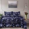 imageTribeca Living Velvet Floral Printed Queen Duvet Cover Set Soft Touch Oversized Luxury Three Piece Set Includes One Duvet Cover and Sham Pillowcases Amara IndigoZara Multicolor