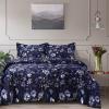imageTribeca Living Velvet Floral Printed Queen Duvet Cover Set Soft Touch Oversized Luxury Three Piece Set Includes One Duvet Cover and Sham Pillowcases Amara IndigoAmara Indigo
