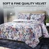 imageTribeca Living Velvet Floral Printed Queen Duvet Cover Set Soft Touch Oversized Luxury Three Piece Set Includes One Duvet Cover and Sham Pillowcases Amara IndigoFloris Multicolor