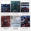 imageTribeca Living Velvet Floral Printed Queen Duvet Cover Set Soft Touch Oversized Luxury Three Piece Set Includes One Duvet Cover and Sham Pillowcases Amara IndigoFloris Multicolor