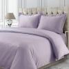 imageTribeca Living Cotton Queen Duvet Cover Set 750 Thread Count 3 Piece Set Includes Plain Oversized Queen Duvet Cover ampamp Two Sham Pillowcases WhiteLavender