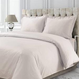 imageTribeca Living Cotton Queen Duvet Cover Set 750 Thread Count 3 Piece Set Includes Plain Oversized Queen Duvet Cover ampamp Two Sham Pillowcases WhiteBone