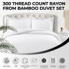 image300 Thread Count Rayon from Bamboo Oversized Duvet Cover Set Queen White