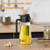 imageMarbrasse Auto Flip Olive Oil Dispenser Bottle20 OZ Leakproof Condiment Container With Automatic Cap and StopperNonDrip SpoutNonSlip Handle for Kitchen Cooking BrownBlack