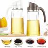 imageMarbrasse Auto Flip Olive Oil Dispenser Bottle20 OZ Leakproof Condiment Container With Automatic Cap and StopperNonDrip SpoutNonSlip Handle for Kitchen Cooking BrownWhite