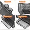 imageMarbrasse Desk Organizer with File Holder 5Tier Paper Letter Tray Organizer with Drawer and 2 Pen Holder Mesh Desktop Organizer and Storage with Magazine Holder for Office SuppliesBlackBlack