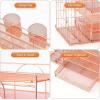 imageMarbrasse Desk Organizer with File Holder 5Tier Paper Letter Tray Organizer with Drawer and 2 Pen Holder Mesh Desktop Organizer and Storage with Magazine Holder for Office SuppliesBlackRose Gold