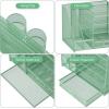 imageMarbrasse Desk Organizer with File Holder 5Tier Paper Letter Tray Organizer with Drawer and 2 Pen Holder Mesh Desktop Organizer and Storage with Magazine Holder for Office SuppliesBlackGreen