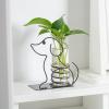 imageMarbrasse Desktop Glass Planter Vase Holder Modern Creative Cat Plant Terrarium Metal Stand for Hydroponics Plants Home Garden Wedding Decoration Outdoor Planter Ideas Style 2A101shuipei002