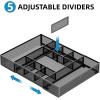 imageMarbrasse Expandable Desk Drawer Organizer Mesh Drawer Organizer Tray with 10 Adjustable Compartments Desk Organizers and Accessories 5 Dividers Drawer for Office Supplies Makeup ampamp Vanity BlackExpandableBlack