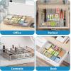 imageMarbrasse Expandable Desk Drawer Organizer Mesh Drawer Organizer Tray with 10 Adjustable Compartments Desk Organizers and Accessories 5 Dividers Drawer for Office Supplies Makeup ampamp Vanity BlackExpandableSilver