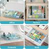 imageMarbrasse Expandable Desk Drawer Organizer Mesh Drawer Organizer Tray with 10 Adjustable Compartments Desk Organizers and Accessories 5 Dividers Drawer for Office Supplies Makeup ampamp Vanity BlackExpandableBlue
