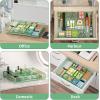 imageMarbrasse Expandable Desk Drawer Organizer Mesh Drawer Organizer Tray with 10 Adjustable Compartments Desk Organizers and Accessories 5 Dividers Drawer for Office Supplies Makeup ampamp Vanity BlackExpandableGreen