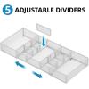 imageMarbrasse Expandable Desk Drawer Organizer Mesh Drawer Organizer Tray with 10 Adjustable Compartments Desk Organizers and Accessories 5 Dividers Drawer for Office Supplies Makeup ampamp Vanity BlackLonger Expandable Drawer OrganizerW