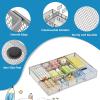 imageMarbrasse Expandable Desk Drawer Organizer Mesh Drawer Organizer Tray with 10 Adjustable Compartments Desk Organizers and Accessories 5 Dividers Drawer for Office Supplies Makeup ampamp Vanity BlackExpandableSilver