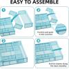 imageMarbrasse Expandable Desk Drawer Organizer Mesh Drawer Organizer Tray with 10 Adjustable Compartments Desk Organizers and Accessories 5 Dividers Drawer for Office Supplies Makeup ampamp Vanity BlackExpandableBlue