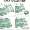 imageMarbrasse Expandable Desk Drawer Organizer Mesh Drawer Organizer Tray with 10 Adjustable Compartments Desk Organizers and Accessories 5 Dividers Drawer for Office Supplies Makeup ampamp Vanity BlackExpandableGreen