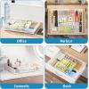 imageMarbrasse Expandable Desk Drawer Organizer Mesh Drawer Organizer Tray with 10 Adjustable Compartments Desk Organizers and Accessories 5 Dividers Drawer for Office Supplies Makeup ampamp Vanity BlackWhite2P