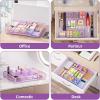 imageMarbrasse Expandable Desk Drawer Organizer Mesh Drawer Organizer Tray with 10 Adjustable Compartments Desk Organizers and Accessories 5 Dividers Drawer for Office Supplies Makeup ampamp Vanity BlackExpandablePurple