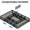 imageMarbrasse Expandable Desk Drawer Organizer Mesh Drawer Organizer Tray with 10 Adjustable Compartments Desk Organizers and Accessories 5 Dividers Drawer for Office Supplies Makeup ampamp Vanity BlackBlack2P