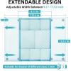 imageMarbrasse Expandable Desk Drawer Organizer Mesh Drawer Organizer Tray with 10 Adjustable Compartments Desk Organizers and Accessories 5 Dividers Drawer for Office Supplies Makeup ampamp Vanity BlackExpandableBlue