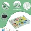 imageMarbrasse Expandable Desk Drawer Organizer Mesh Drawer Organizer Tray with 10 Adjustable Compartments Desk Organizers and Accessories 5 Dividers Drawer for Office Supplies Makeup ampamp Vanity BlackExpandableGreen