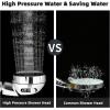 imageMarbrasse High Pressure Shower Head 3Settings Handheld Showerhead with ONOff Full Shutoff Push Button and Switch to Control Flow AngleAdjustable Water Saving Body SpraysChromeShower Head with Bracket