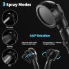 imageMarbrasse High Pressure Shower Head 3Settings Handheld Showerhead with ONOff Full Shutoff Push Button and Switch to Control Flow AngleAdjustable Water Saving Body SpraysChromeMatte Black