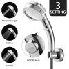 imageMarbrasse High Pressure Shower Head 3Settings Handheld Showerhead with ONOff Full Shutoff Push Button and Switch to Control Flow AngleAdjustable Water Saving Body SpraysChromeShower Head with Bracket
