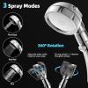 imageMarbrasse High Pressure Shower Head 3Settings Handheld Showerhead with ONOff Full Shutoff Push Button and Switch to Control Flow AngleAdjustable Water Saving Body SpraysChromeChrome