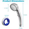 imageMarbrasse High Pressure Shower Head 3Settings Handheld Showerhead with ONOff Full Shutoff Push Button and Switch to Control Flow AngleAdjustable Water Saving Body SpraysChromeChrome  2Pack