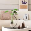 imageMarbrasse Plant Propagation Stations with Wooden Stand Desktop Plant Terrarium Holder Bulb Vase Glass Vase Container with Metal Swivel Holder for Hydroponics of Home Garden Office Decor Lover GiftsWater Drop Vase