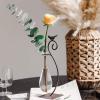 imageMarbrasse Plant Propagation Stations with Wooden Stand Desktop Plant Terrarium Holder Bulb Vase Glass Vase Container with Metal Swivel Holder for Hydroponics of Home Garden Office Decor Lover GiftsWater Drop Vase