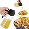 imageMarbrasse Auto Flip Olive Oil Dispenser Bottle20 OZ Leakproof Condiment Container With Automatic Cap and StopperNonDrip SpoutNonSlip Handle for Kitchen Cooking BrownBlack
