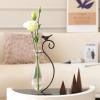 imageMarbrasse Plant Propagation Stations with Wooden Stand Desktop Plant Terrarium Holder Bulb Vase Glass Vase Container with Metal Swivel Holder for Hydroponics of Home Garden Office Decor Lover GiftsWater Drop Vase