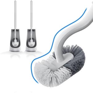 imageMarbarsse Bathroom Toilet Bowl Brush and Holder Curved Design Toilet Brush for Deep Cleaning Under Rim Best Toilet Brush Set Easy Handy CompactToilet BowlCleaner Brush for Bathroom 2 Pack2 Pack Round