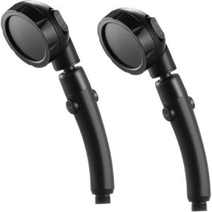 imageMarbrasse High Pressure Shower Head 3Settings Handheld Showerhead with ONOff Full Shutoff Push Button and Switch to Control Flow AngleAdjustable Water Saving Body SpraysChromeMatte Black  2Pack