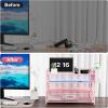 imageMarbrasse 4Trays Desk File Organizer with 2 Pen Holder Desktop Hanging File Holder with Drawer Paper Letter Tray Organizer Rose GoldPink