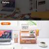 imageMarbrasse 4Trays Desk File Organizer with 2 Pen Holder Desktop Hanging File Holder with Drawer Paper Letter Tray Organizer Rose GoldRose Gold