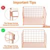 imageMarbrasse 4Trays Desk File Organizer with 2 Pen Holder Desktop Hanging File Holder with Drawer Paper Letter Tray Organizer Rose GoldRose Gold