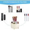 imageMarbrasse Desk Organizer 360Degree Rotating Pen Holder for Desk Desk Organizers and Accessories with 5 Compartments Pencil Organizer Art Supply Storage Box Caddy for Office Home WhiteIvory