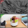 imageMarbrasse Desk Organizer 360Degree Rotating Pen Holder for Desk Desk Organizers and Accessories with 5 Compartments Pencil Organizer Art Supply Storage Box Caddy for Office Home WhiteWhiteBlack