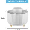 imageMarbrasse Desk Organizer 360Degree Rotating Pen Holder for Desk Desk Organizers and Accessories with 5 Compartments Pencil Organizer Art Supply Storage Box Caddy for Office Home WhiteWhite