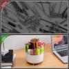 imageMarbrasse Desk Organizer 360Degree Rotating Pen Holder for Desk Desk Organizers and Accessories with 5 Compartments Pencil Organizer Art Supply Storage Box Caddy for Office Home WhiteWhiteGrey