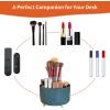 imageMarbrasse Desk Organizer 360Degree Rotating Pen Holder for Desk Desk Organizers and Accessories with 5 Compartments Pencil Organizer Art Supply Storage Box Caddy for Office Home WhiteDark Green