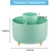 imageMarbrasse Desk Organizer 360Degree Rotating Pen Holder for Desk Desk Organizers and Accessories with 5 Compartments Pencil Organizer Art Supply Storage Box Caddy for Office Home WhiteMint Green