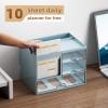 imageMarbrasse Desk Organizer with 3 Drawer MultiFunctional Pencil Pen Holder for Desk Desk Organizers and Accessories with 4 Compartments Desktop Organizer Storage for Office Home Art Supplies WhiteBlue